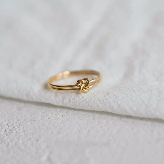 The Unique Knot Collection-Simple Double Layer Ring (Handcrafted)