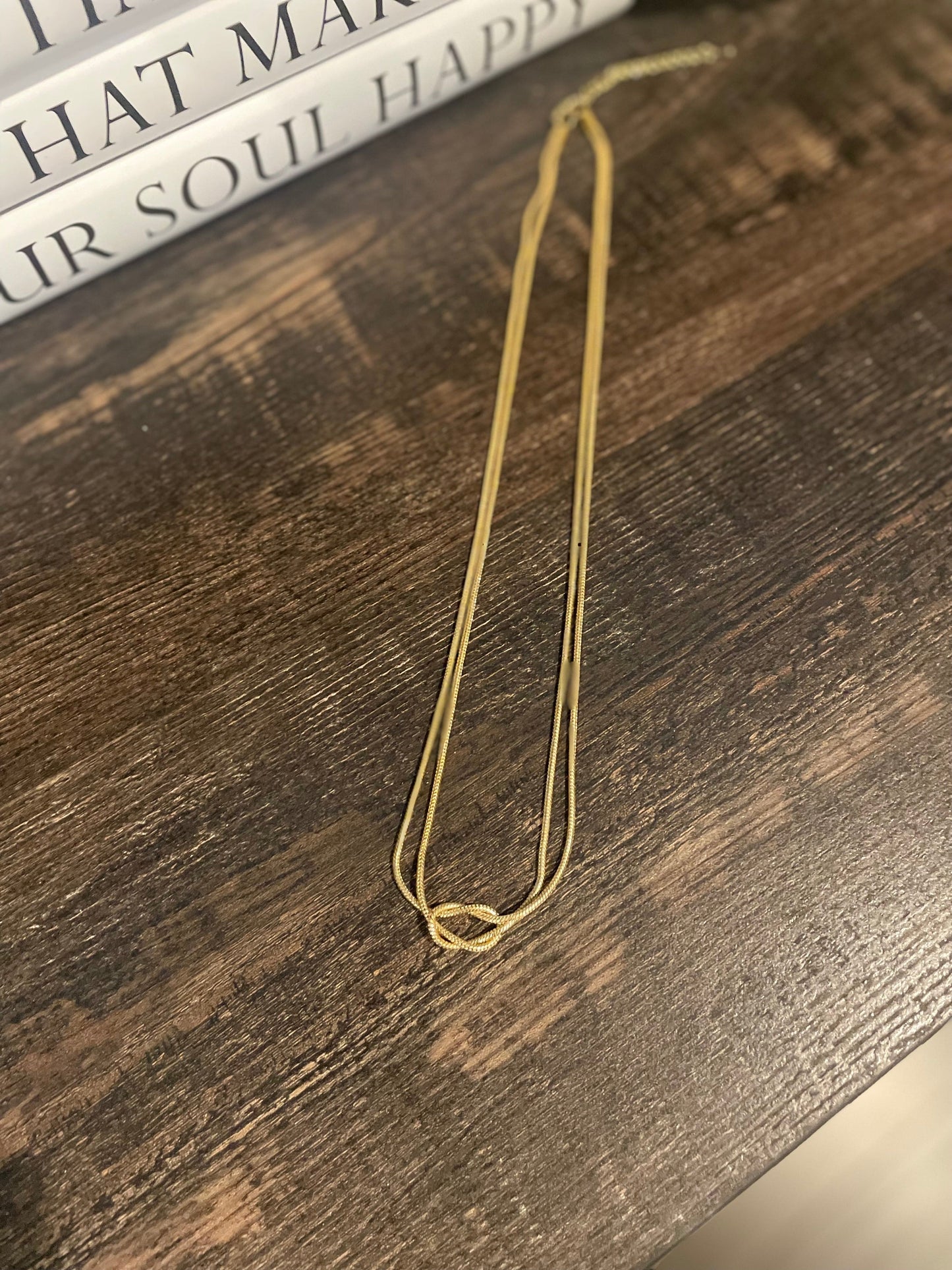 Gold Filled Double Layered Knot Necklace