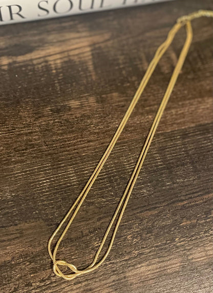 Gold Filled Double Layered Knot Necklace