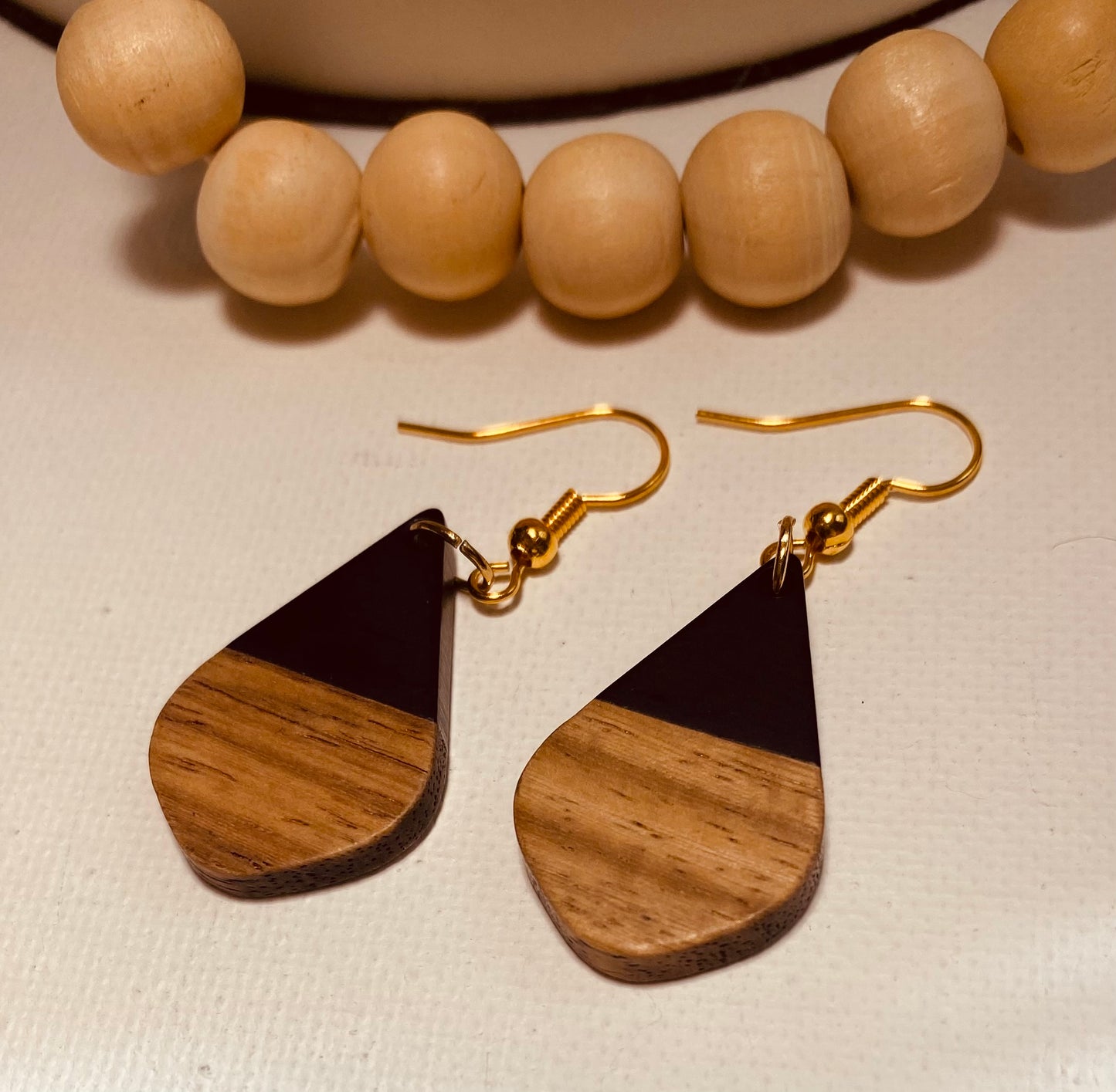 Resin and Wood  Earring