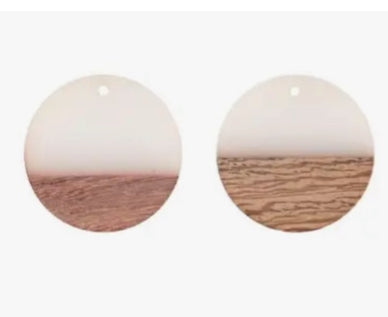 Acrylic and Wood Round Earrings