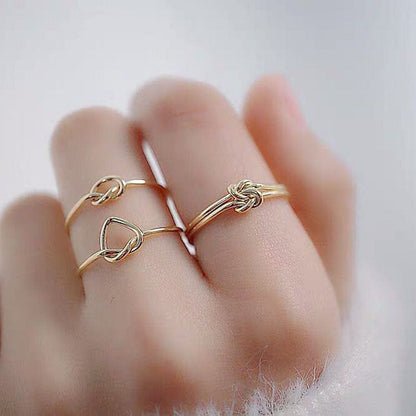 The Unique Knot Collection-Simple Double Layer Ring (Handcrafted)