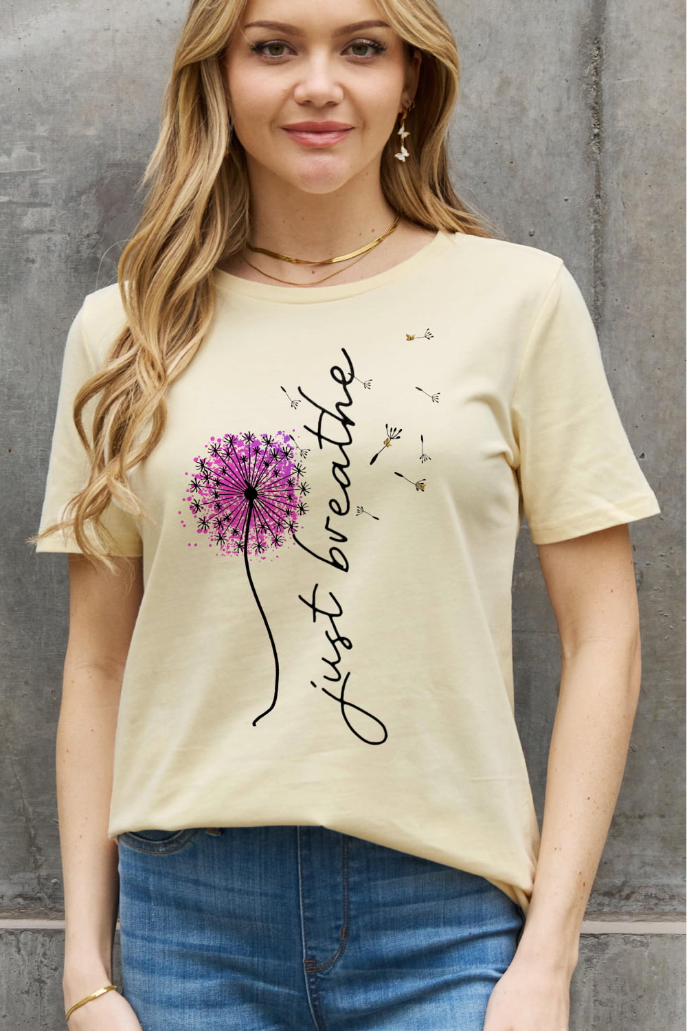 Simply Love JUST BREATHE Graphic Cotton Tee