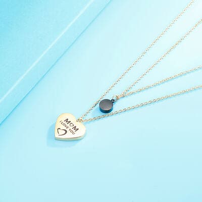 Stainless Steel Double-Layered Heart Pendant Necklace