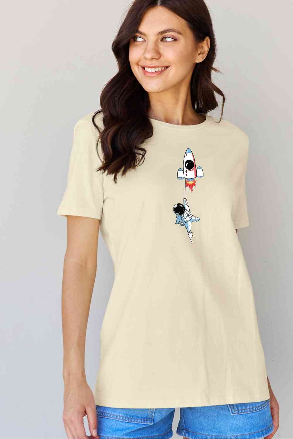 Simply Love Full Size Astronaut Graphic Cotton T-Shirt