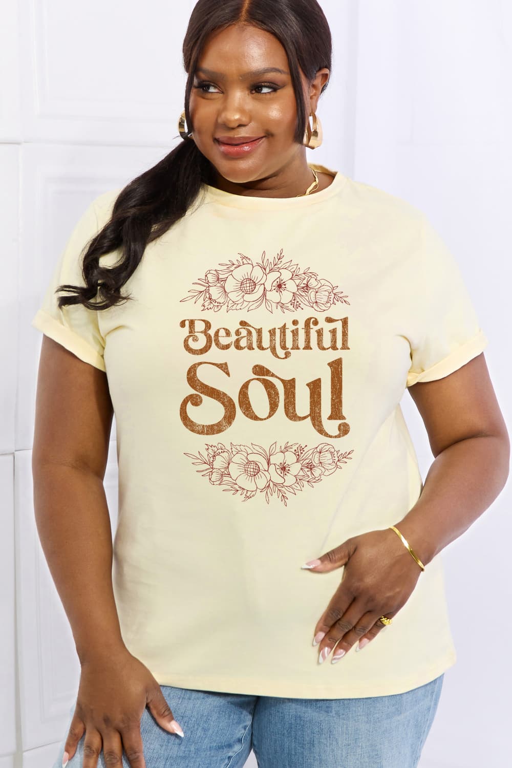 Simply Love BEAUTIFUL SOUL Graphic Cotton Tee