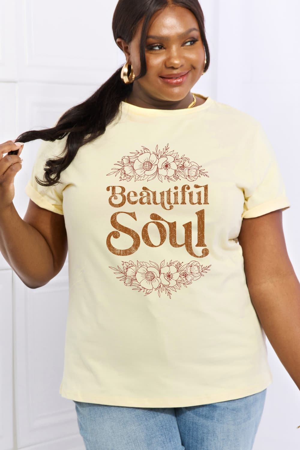 Simply Love BEAUTIFUL SOUL Graphic Cotton Tee